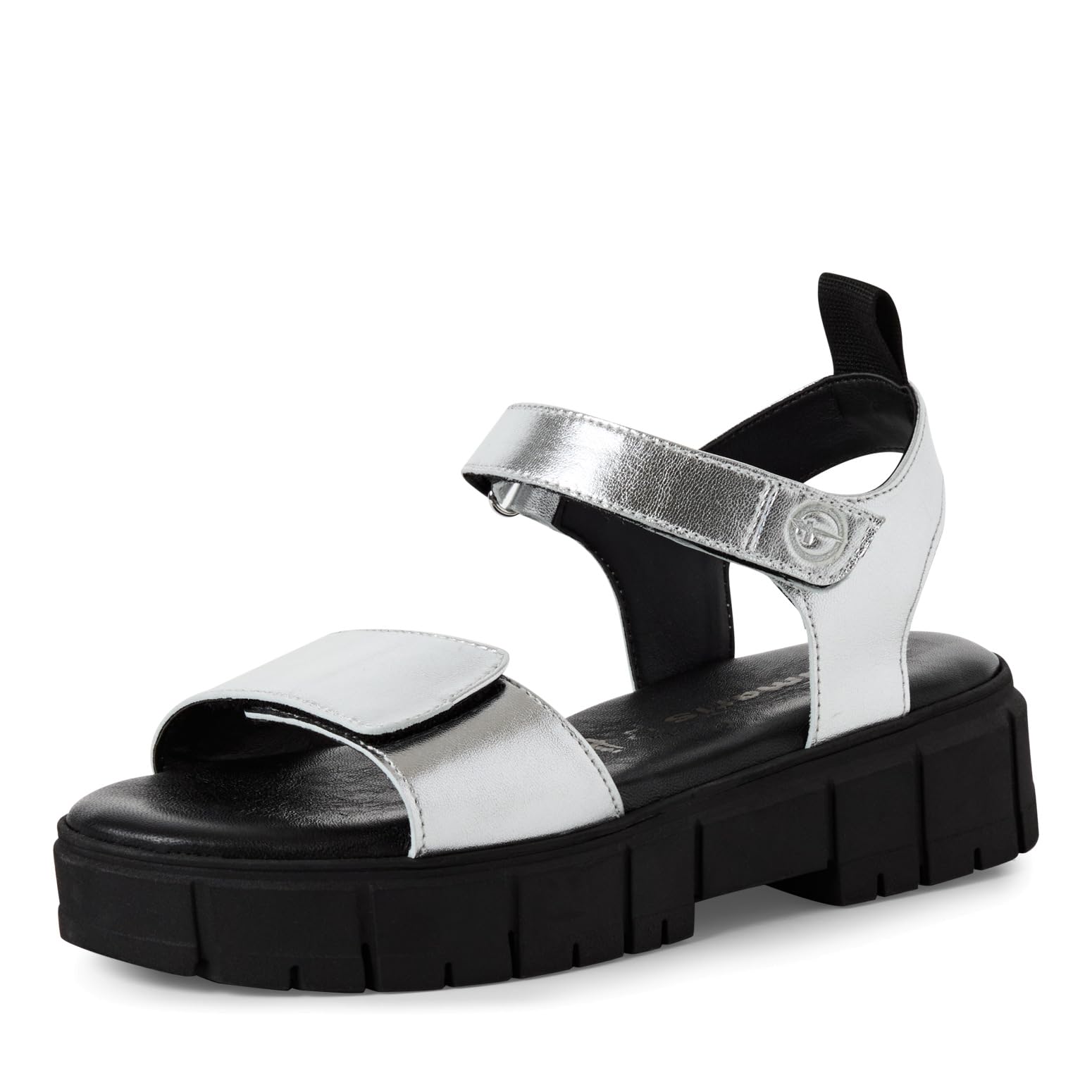 Tamaris Women's Block Heel Sandals, Silver, 4 UK