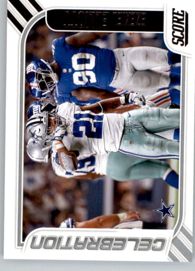 2023 Score NFL Celebration #13 Ezekiel Elliott Dallas Cowboys Official Panini Football Trading Card (Stock Photo Shown, Card in Near Mint to Mint Condition)