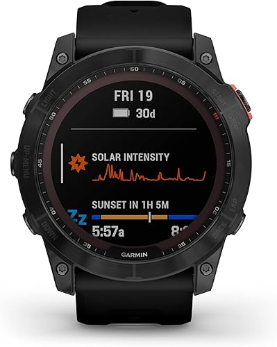 Vista 26 de Garmin Fenix 7X - Reloj inteligente de aventura solar de mayor tamaño, con capacidad de carga solar, reloj táctil para exteriores con GPS, titanio