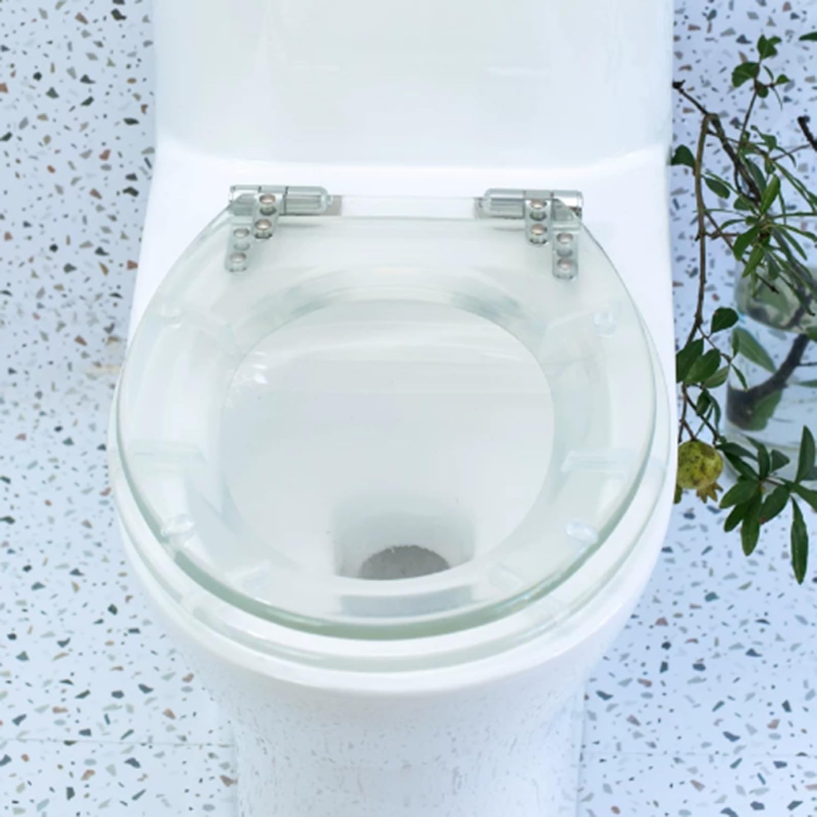 Asiento De Inodoro De Resina Transparente Resistente Con Tapa
