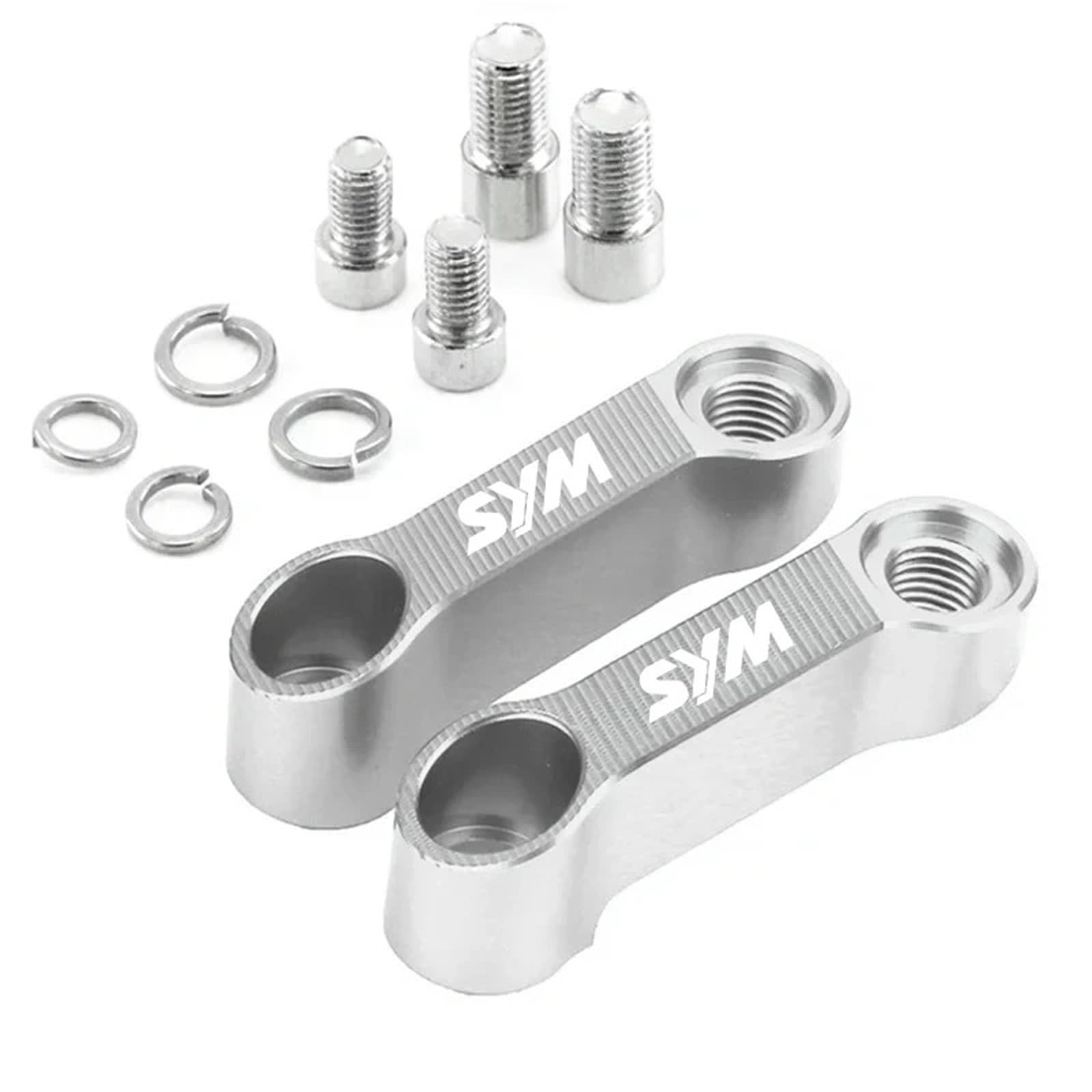 Motorcycle handlebar risers Pasuje do Sanyang 2 szt. Lusterka wsteczne motocykla rozszerzenie Riser Mirror Extender adaptery materiały eksploatacyjne podstawa widoku z tyłu(Silver For SYM)