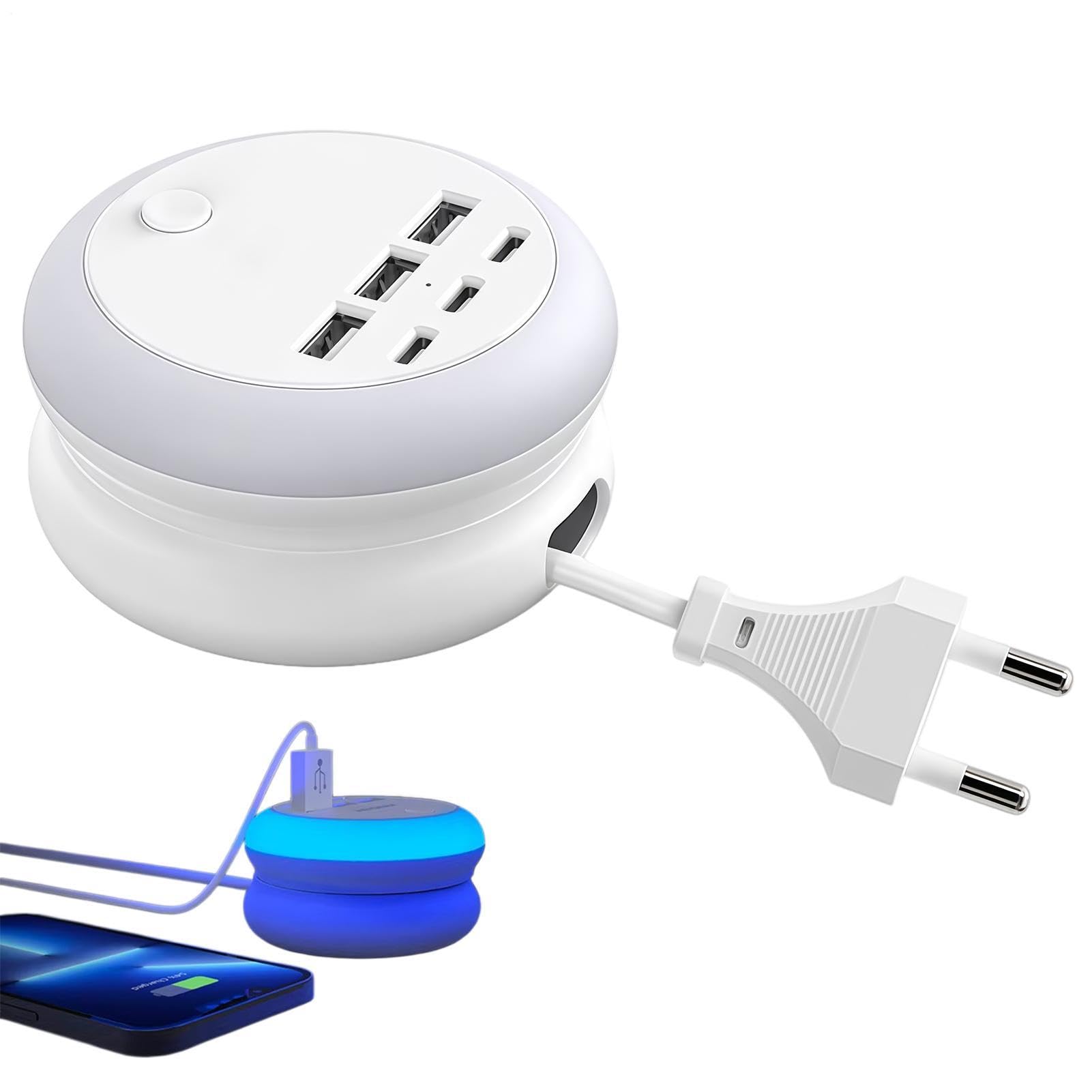 Station de charge multiple USB réglable, rétractable et portable avec