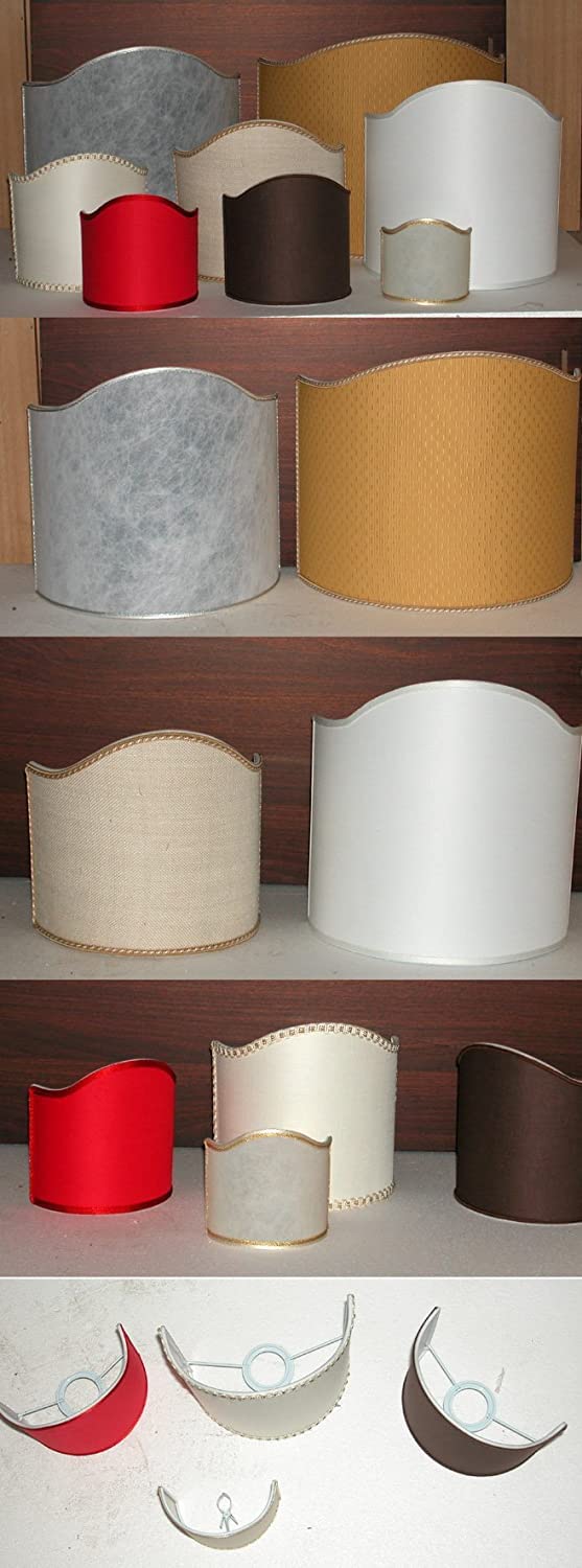 Paolo Rossi paralume mezza vela ventola veletta sagomata in tessuto con rifinitura oro dorata - produzione propria - made in Italy (bianco, diametro cm 45)
