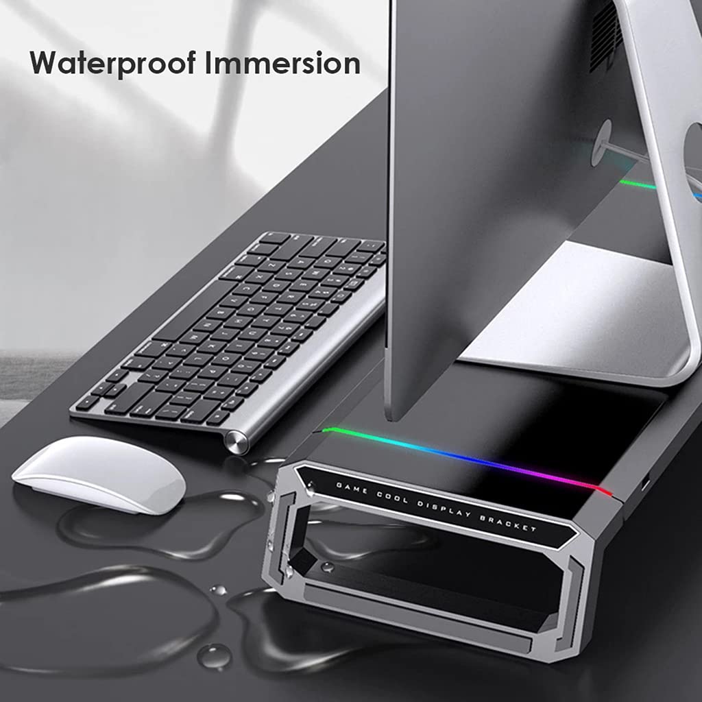 Supporto per monitor Organizer Supporto Supporto RGB Scrivania di Ricarica per Computer Portatile Home Monitor Stand con Cassetto