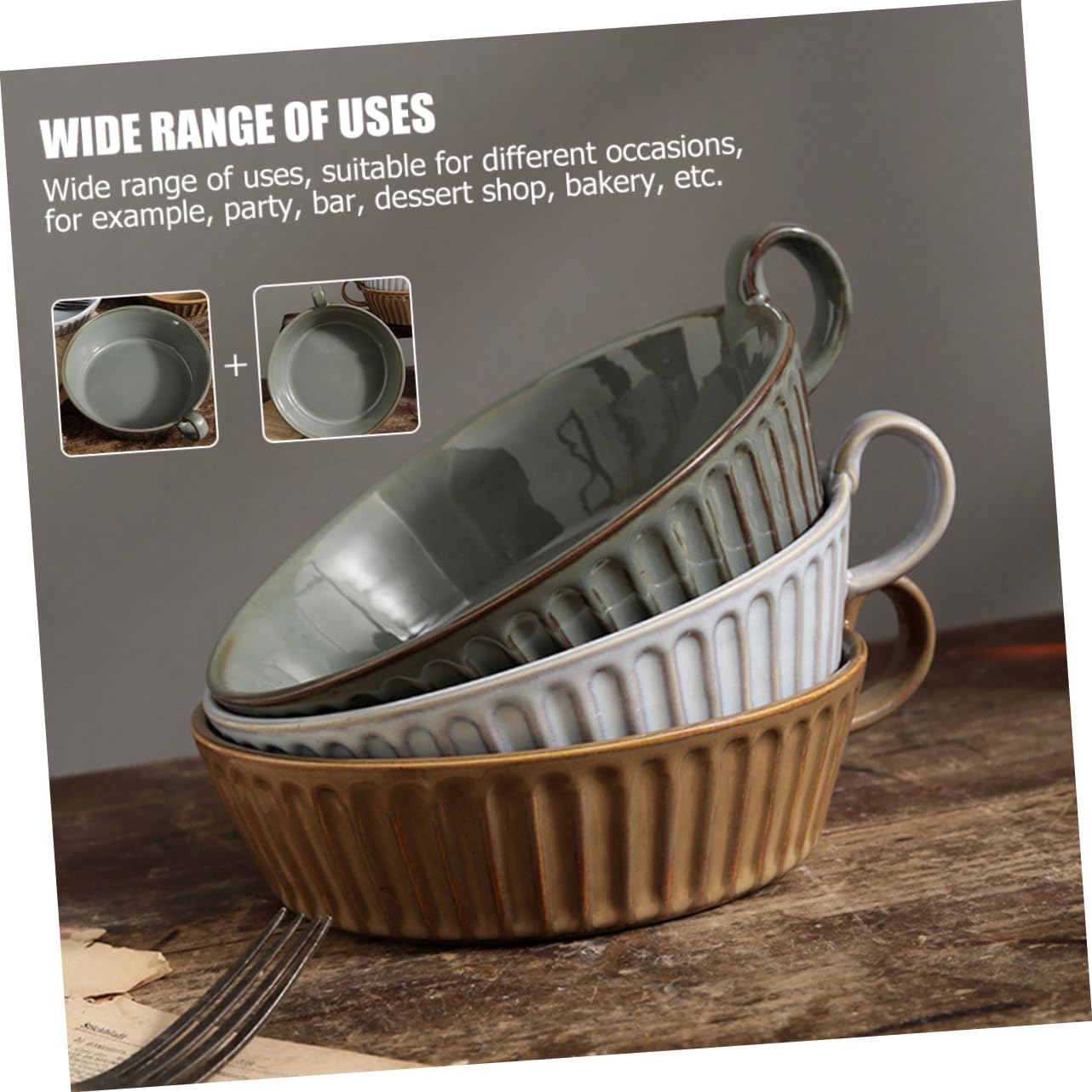 Cabilock Ceramic Snack Dish Italian Pasta Bowls Set Entree Bowls Salad Dish High-temperature and Easy to Clean