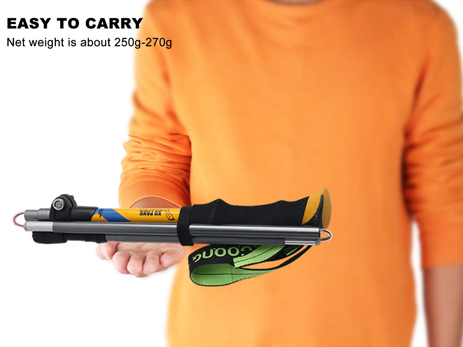 Składane aluminiowe kijki trekkingowe, teleskopowe kijki trekkingowe do podróży na kemping piesze wędrówki do wspinaczki górskiej dla mężczyzn kobiet
