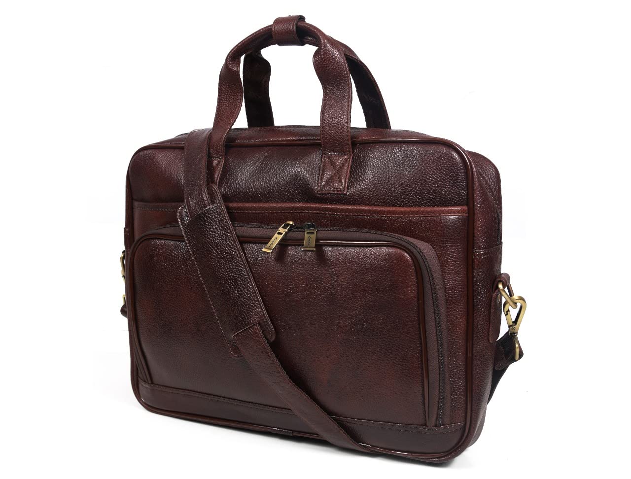 GnG India Genuine Leather Laptop Bag for Men/Office Bag for Men, Brown | Fits Upto 16 Inch Laptop/MacBook | Leather Bag with Shoulder Straps | Laptop Messenger Bag/Leather Bag for Men