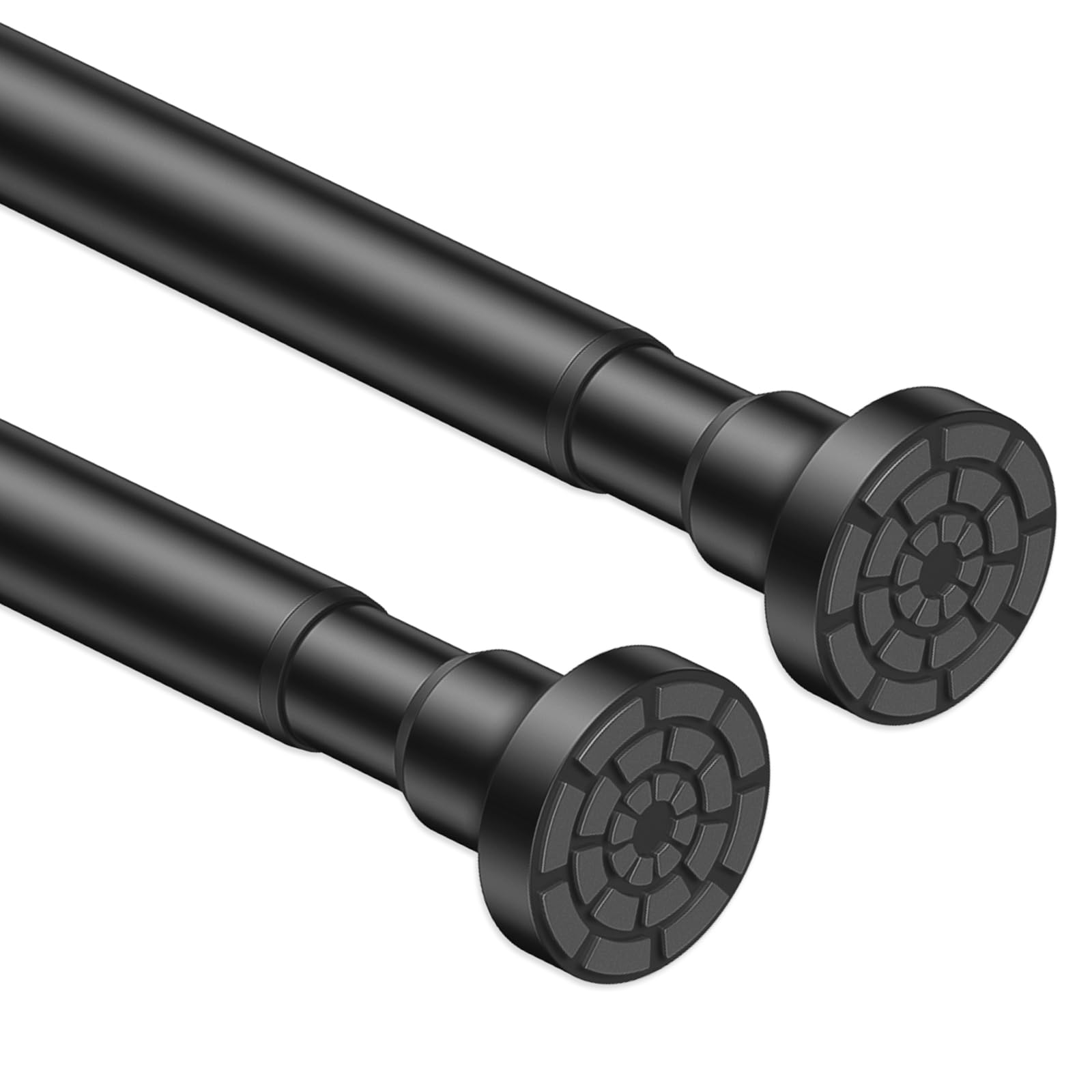 2pcs Tension Rod Extendable Shower Curtain Pole No Drill Adjustable Curtain Rod 75-135 cm Shower Curtain Rail Heavy Duty Spring Loaded Tension Pole for Curtains, Bathroom, Window, Door