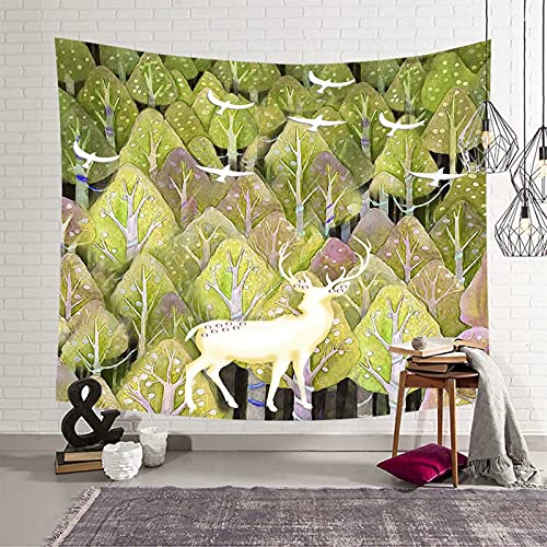 Tapiz de pared KnSam verde para renovar tu habitación sin pintar, 150x130cm