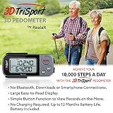 Realalt 3DTriSport Walking 3D Krokomierz z klipsem i paskiem, ebook w zestawie, pamiec 30 dni, dystans chodzenia w milach/km, licznik kalorii, codzienny timer cwiczen - Szary