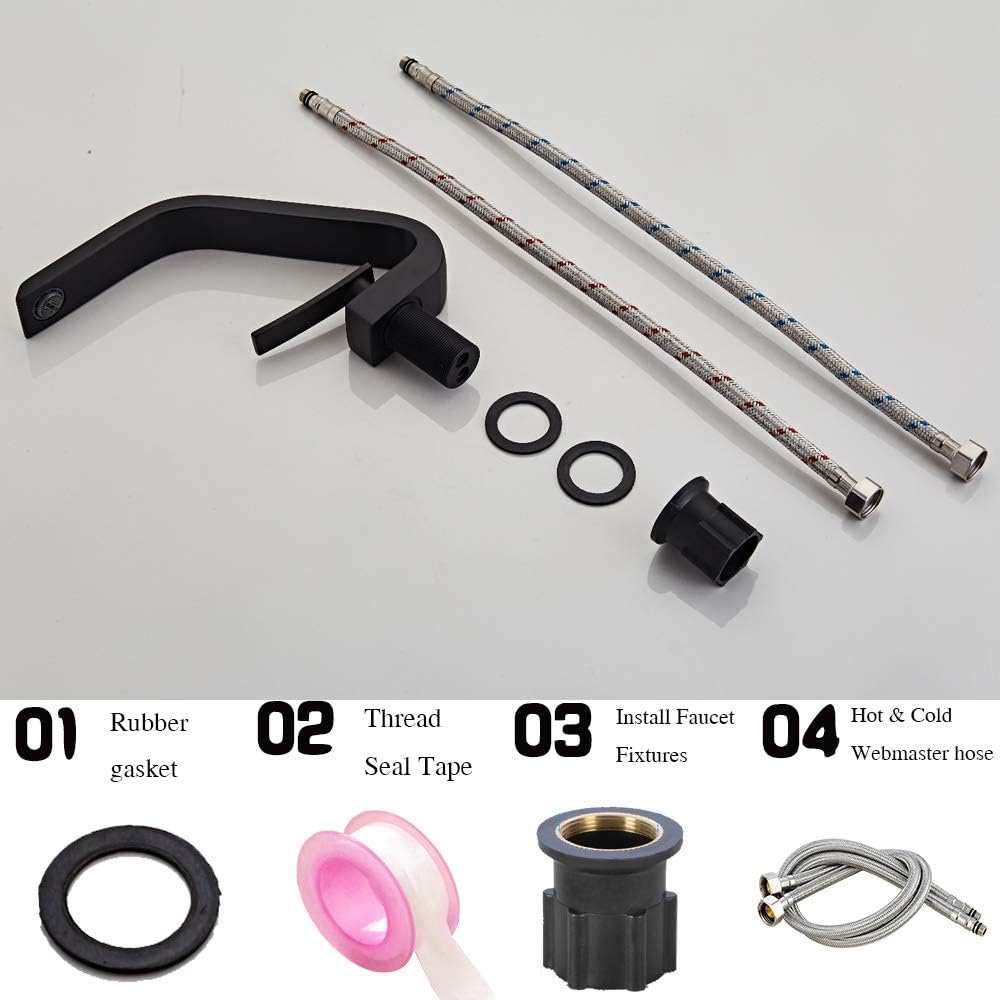 Rеvіеw BAKALA Modern Black Sink Faucet, Touch On Bathroom Basin Faucet with 2 3/8US Supply Hose, Brass Lead-Free Singles Handle Lavatory Faucet Tap Deck Mounted - Matte Black Chеареѕt 🛒 BAKALA Modern Black Sink Faucet, Touch On Bathroom Basin Faucet with 2 3/8US Supply Hose, Brass Lead-Free Singles Handle Lavatory Faucet Tap Deck Mounted - Matte Black