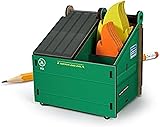 Genuine Fred Desk Dumpster Pencil Holder with 100+ Flame Note Cards, Funny 3-Compartment Organizer for Office Supplies, Desk Caddy for Work or Home