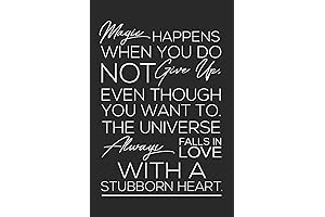 "Magic Happens When You Don't Give Up, Even Though You Want To": Motivational Notebook