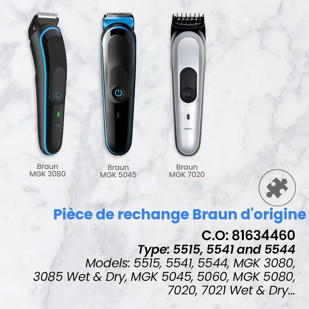 Anakel Home Tête de Rechange pour Rasoir Électrique pour Homme 81634460 Compatible avec Braun Multi Grooming Body Shaver MGK3080, 5515, 5541 et 5544