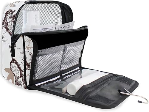 Miniatura 10 de AUUXVA Neceser de viaje, organizador de cosméticos, bolsa de maquillaje colgante para mujeres, hombres y niñas, Flor de rosa