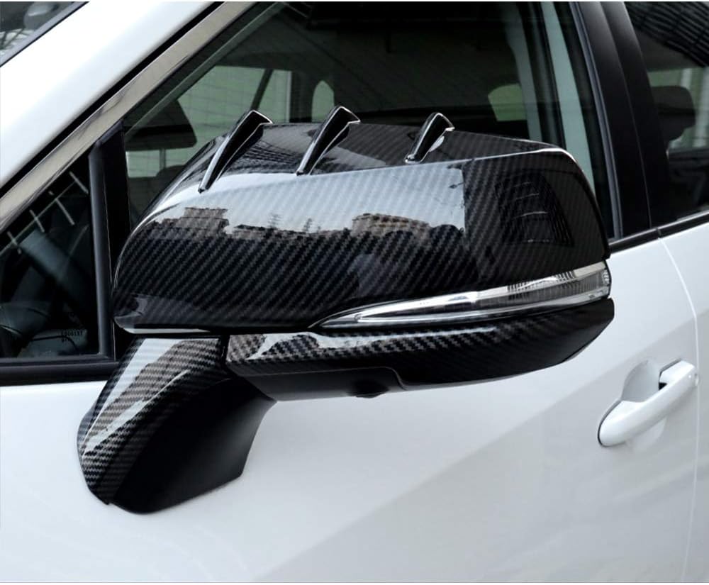 XITER 6PCS ABS Carbon Fiber Stripe Style Rearview Mirror Cover Door Side Moulding Trim Generation For Toyota Rav4 2019 2020 Highlander 2020