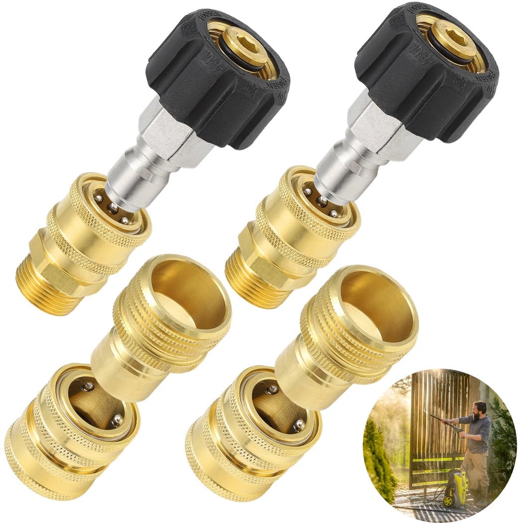 Set di 8 adattatori per idropulitrice ad attacco rapido, M22-14 mm a 3/8 '' e 3/4'' a 1/2'' raccordi a sgancio rapido