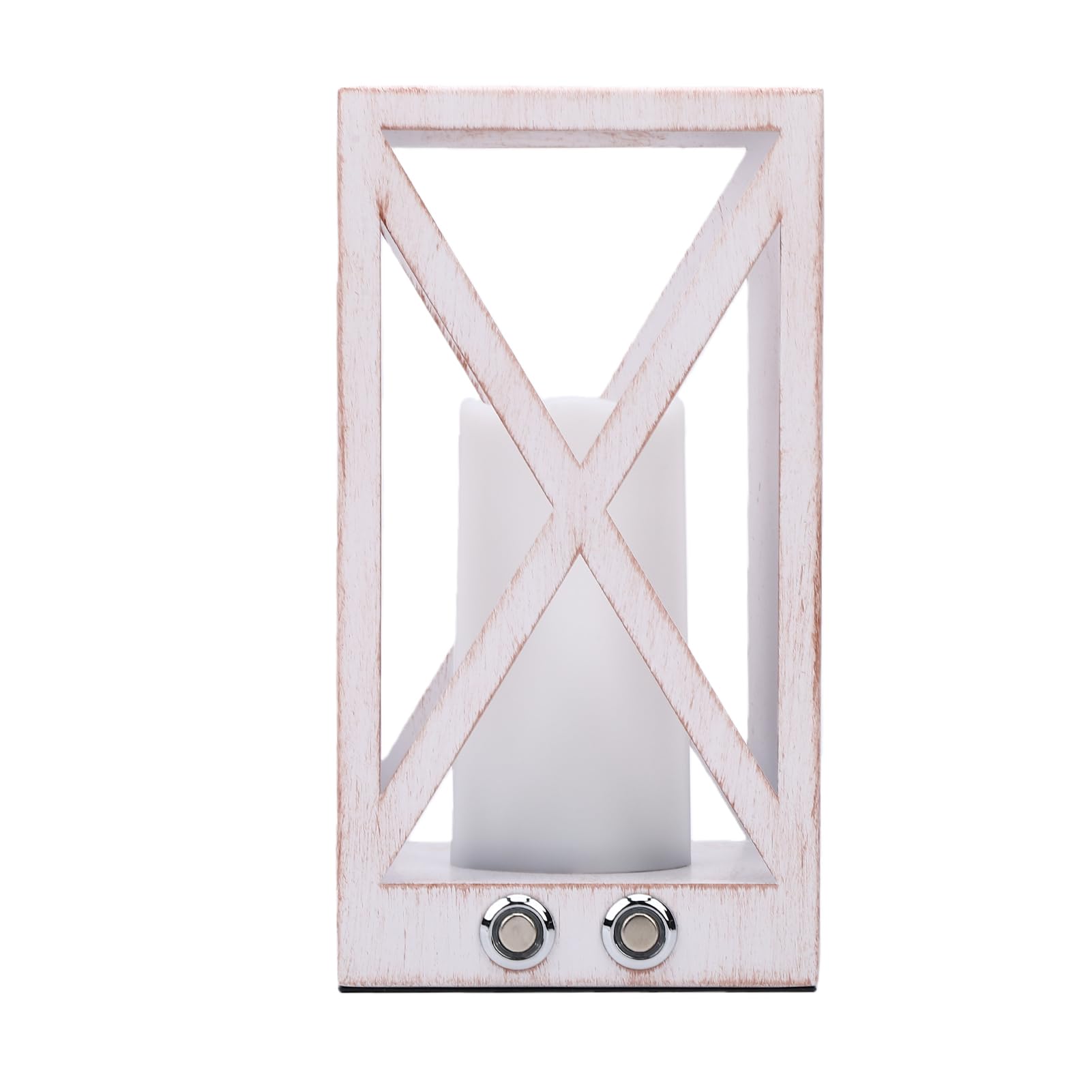 Lampada da Tavolo a LED con Temperatura di Colore Regolabile Luce Notturna Portatile con Effetto Candela per Camera da Letto Asilo Nido Ferro 11,8x11,8x22 Cm (WHITE)