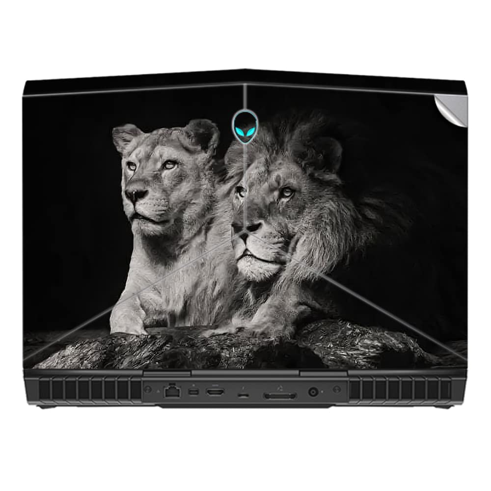 gadgetswrap laptop decal vinyl sticker top only compatible with alienware 15 r4 - african lion