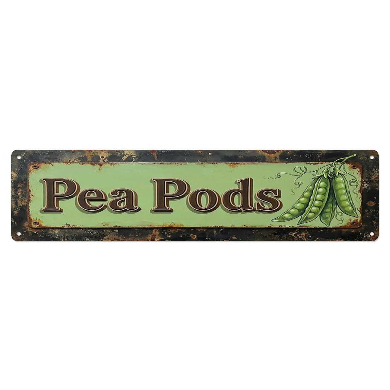 Vintage Pea Pods Sweet Farmhouse Metal Tin Sign