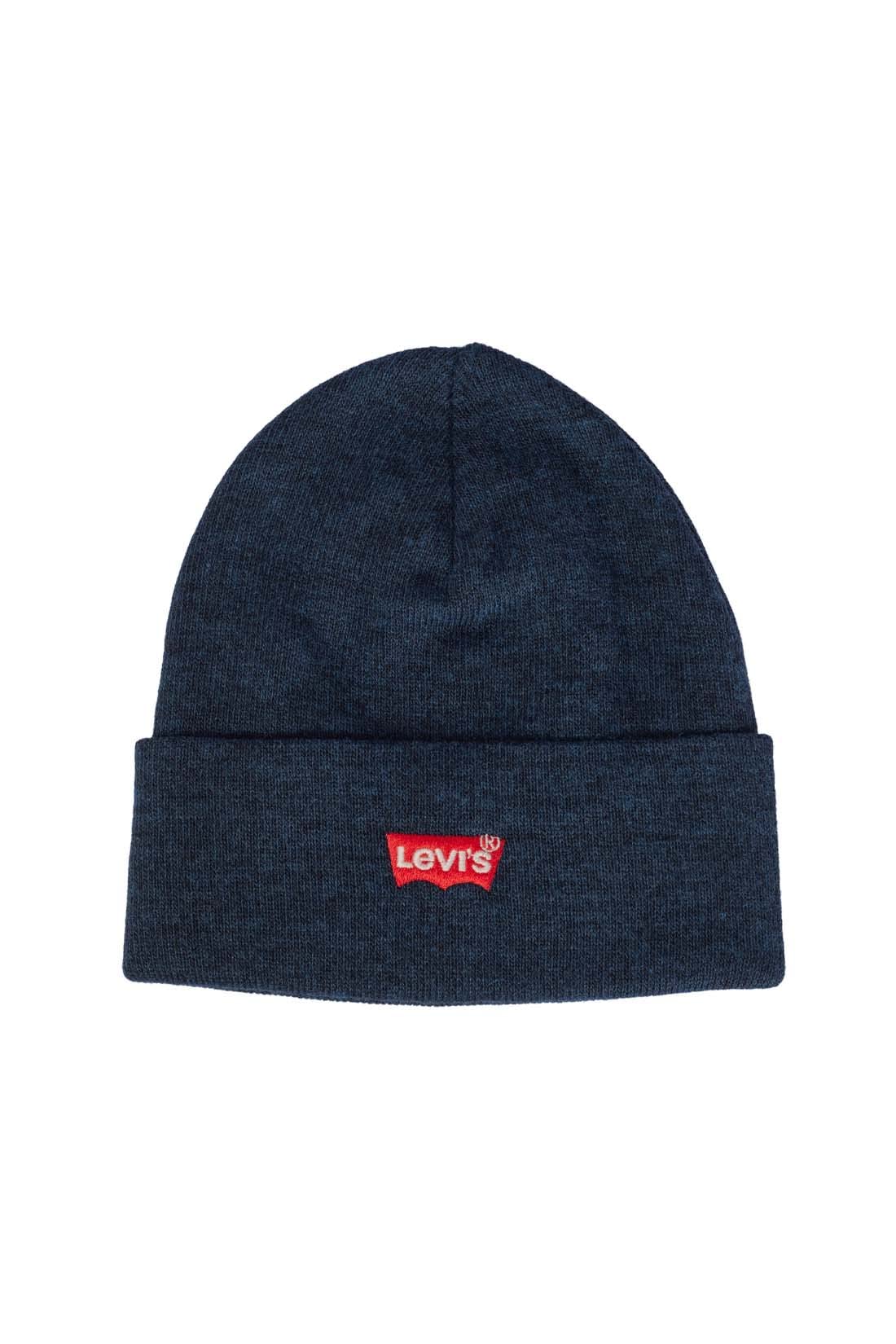 Levi's Men's Red Batwing Embroidered Slouchy Beanie, Blue (Navy Blue 17), One Size