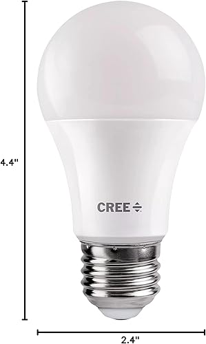 Miniatura 7 de Cree Lighting Bombilla LED A19 de la serie básica, bombilla LED regulable de 2700 K, 60 W + 800 lúmenes, blanco suave, paquete de 4