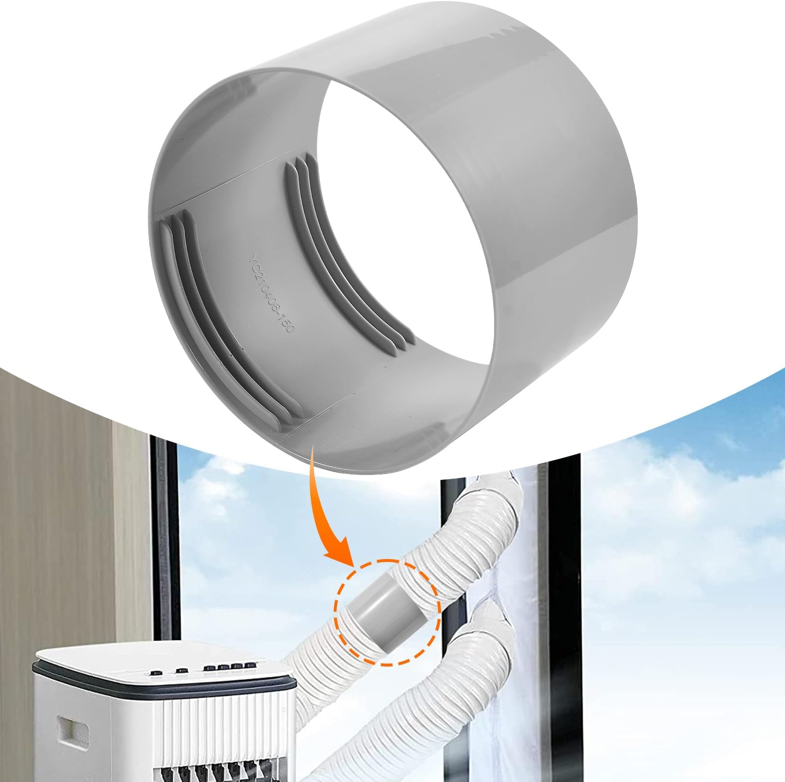 Klimaanlage Schlauch Verlängerung 200cm mit Adapter 130mm innen/150mm Klimaanlage Schlauch Verlängerung 200cm mit Adapter 130mm innen/150mm