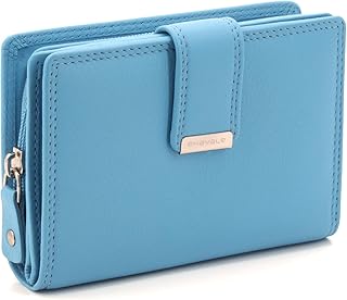 Damen Geldbörse aus weichem Leder mit RFID-Schutz - Damen-Portemonnaie (Himmelblau)