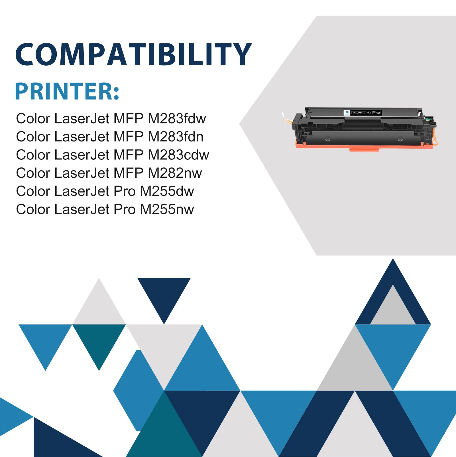 207A 207X MFP M283fdw Toner: Kompatible für HP 207A 207X M255dw Color LaserJet Pro MFP M283fdw Toner Schwarz M282nw M283fdn M255nw W2210A W2211A W2212A W2213A Cyan Gelb Magenta Mit Chip Multipack