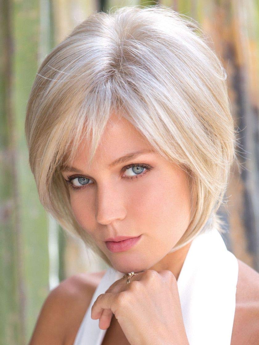 Reese Large Cap Color Chocolate Swirl - Women's Tousled Bob Synthetic Short Choppy Layers Side Fringe Open Weft Bundle with Wig Comb, MaxWigs Hairloss Booklet