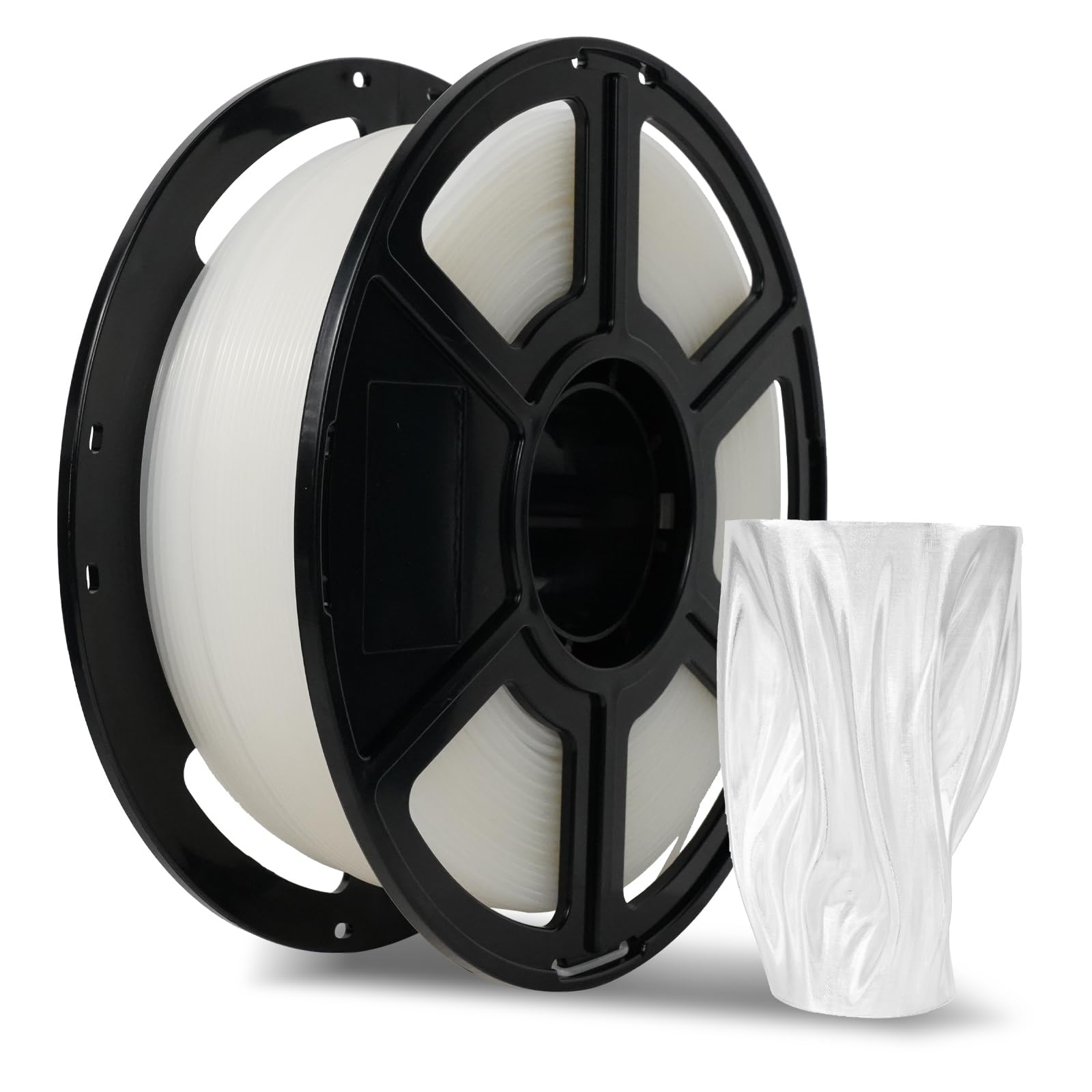 FLASHFORGEPLA Filament 1.75mm Natural, Max 500mm/s High Speed Printing, Upgraded Tangle-Free 3D Printer Filament 1kg (2.2lbs) Spool, Dimensional Accuracy +/- 0.02mm, Enjoy Exceptional Print Quality