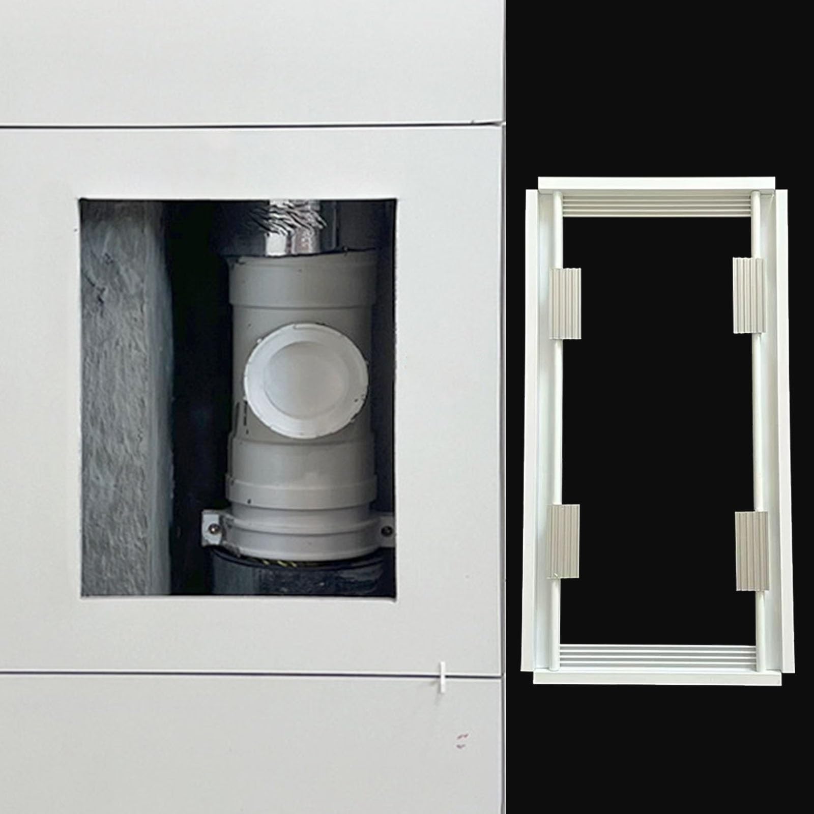 Aluminiowy Panel Rewizyjny Do Instalacji Wodno-kanalizacyjnej | Zdejmowany, Ukryty Montaż Podtynkowy, Z Przyssawką, Do Łazienki I Kuchni Na Poddaszu(550x700mm/22x28in)