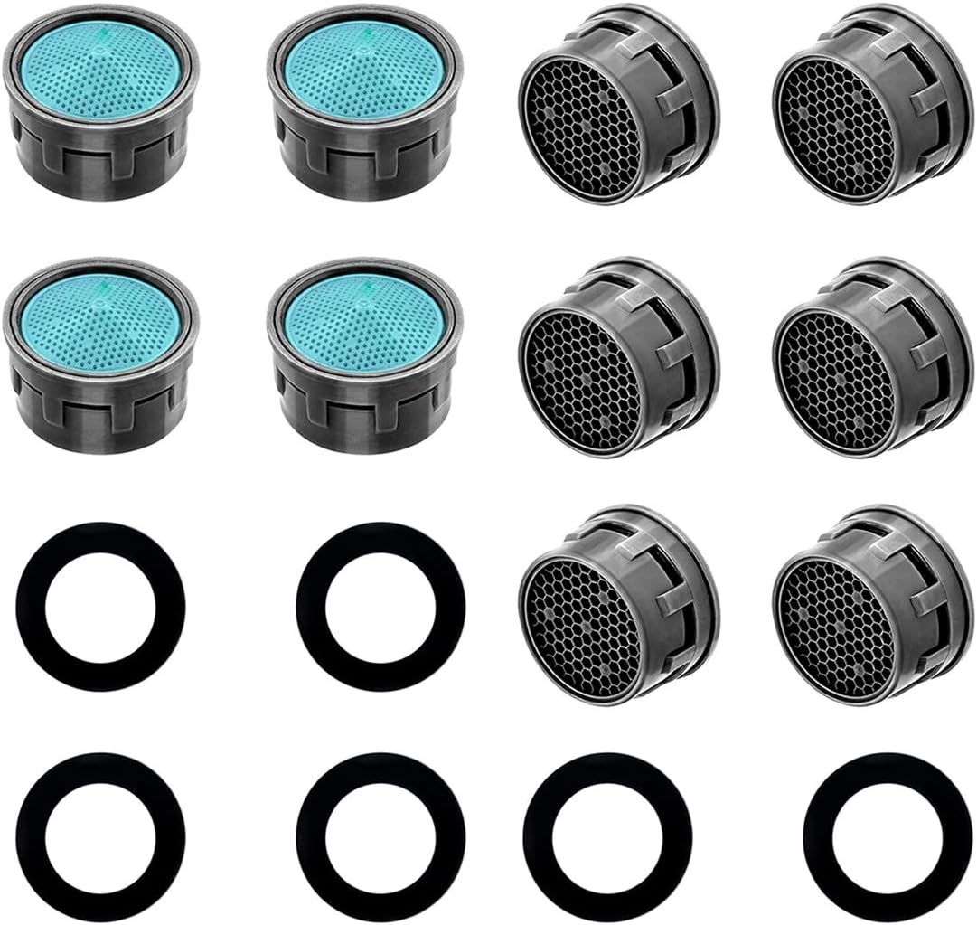 ALD345, 10-Piece Replacement Water Aerator Tap and Faucet Foam Flow with Washers, Blue