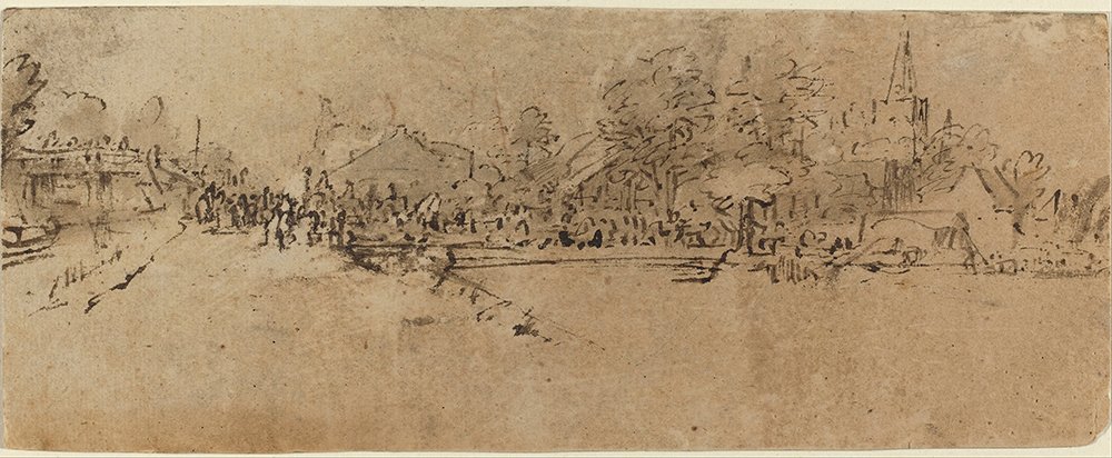 View of Diemen Rembrandt - Poster mat moyen format anti-reflet pour décorer un salon