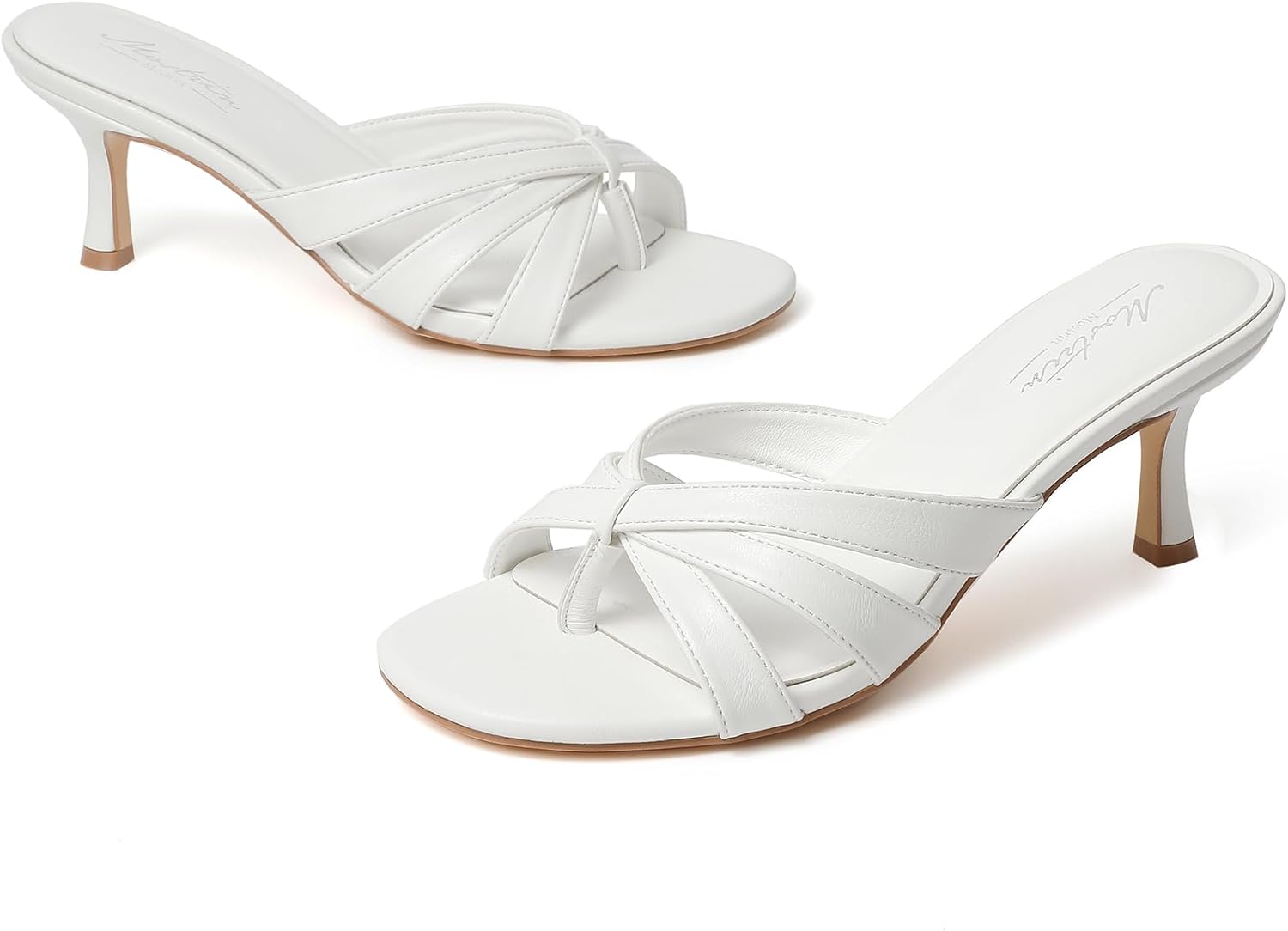 Mostrin Kitten Heels for Women Pointed Toe Vintage Mules Heels Sexy Slip on Stiletto Backless Sandals for Party Wedding Daily - Image 5