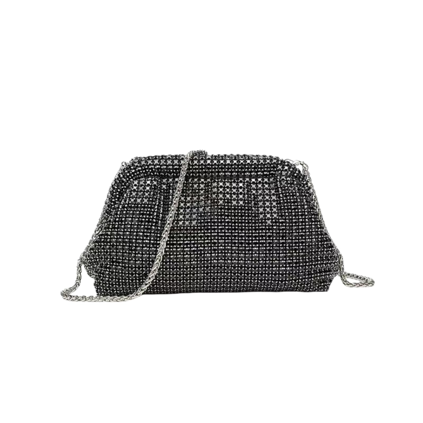 Borsa Clutch Borse di Frizione Serali Fatte A Mano Nuove Cloud Folds E Catene Festa Nozze Crossbody-blue-22x7x14cm