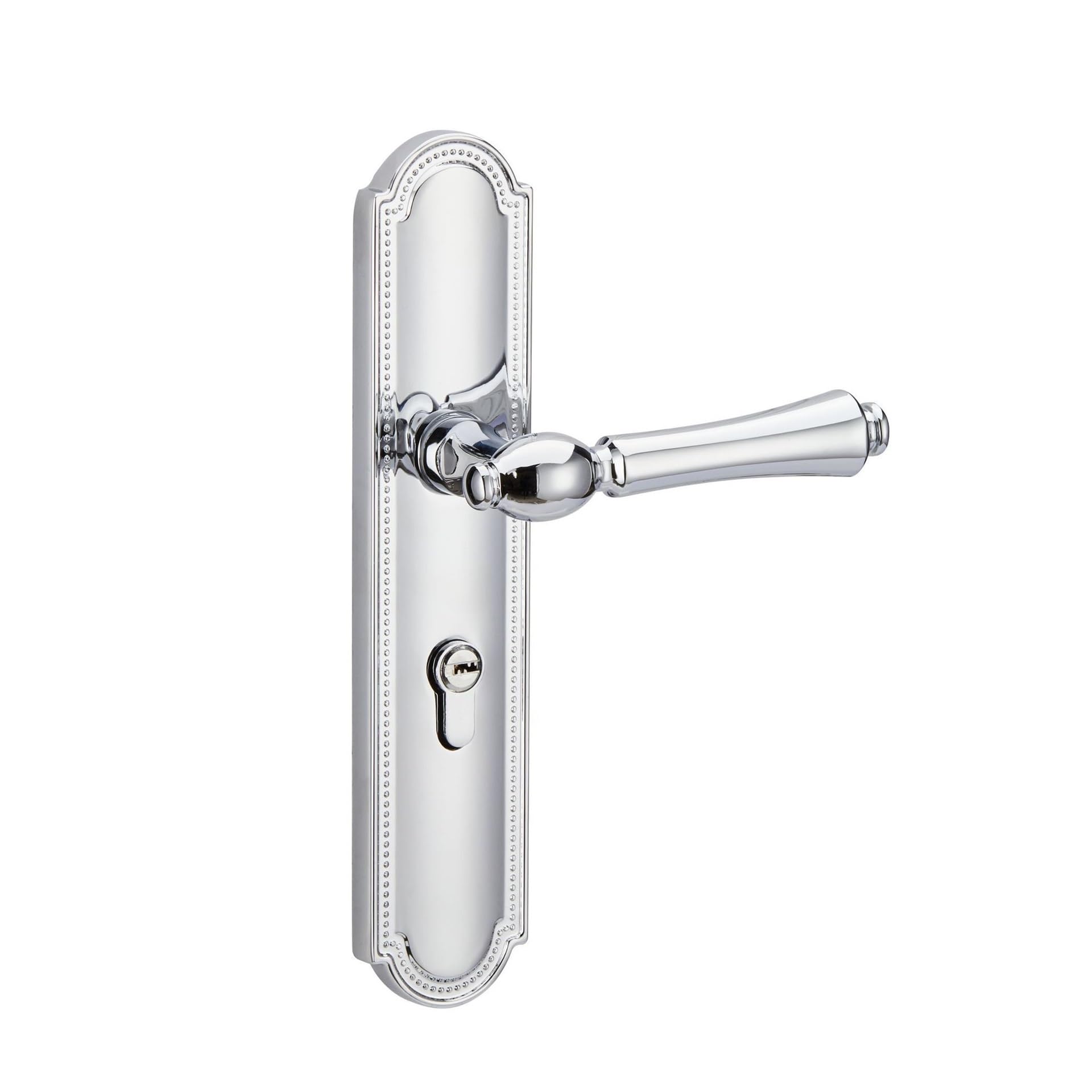 Serrure de porte en zinc au design luxe magnétique et finitions chrome brillant
