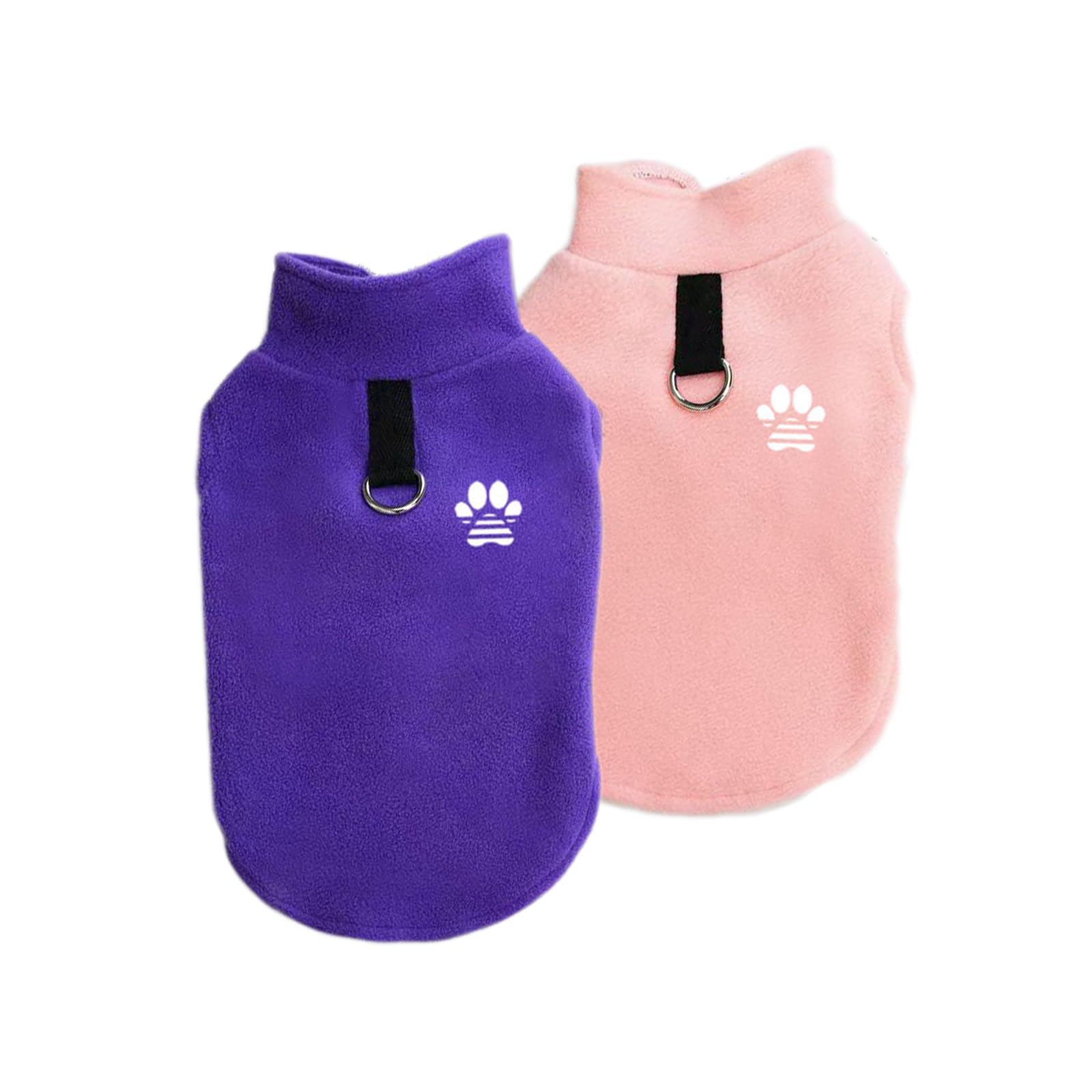 LOSHALL 2 Pack Dog Sweater Fleece Vest Pet Warm Pullover Fleece Jacket with D-Ring