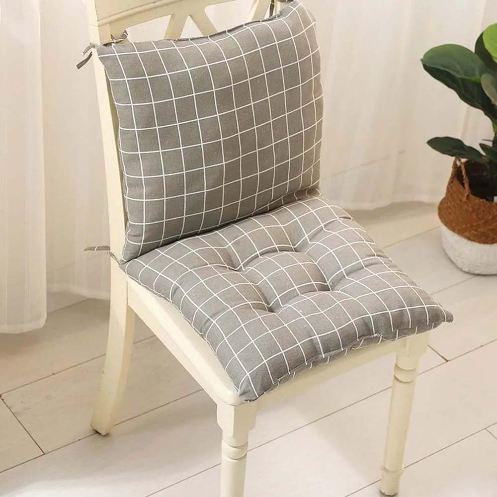 Cuscino Per Sedia Da Esterno 50x50 Cm - Imbottito, Impermeabile E Con Corde Di Fissaggio, Nero - Foto 6