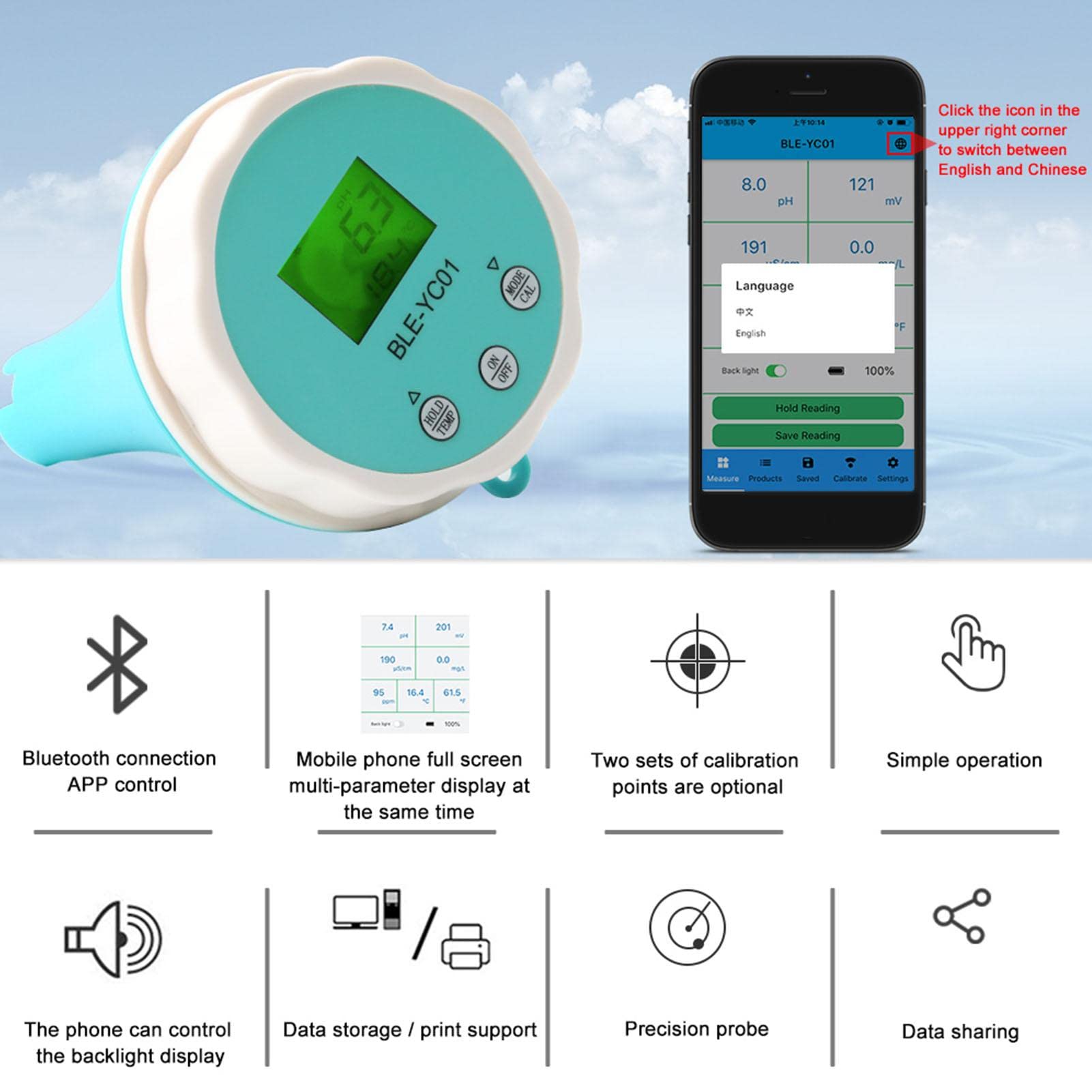 3 PCS Testeur de qualité de l'eau | pHmètre numérique | Testeur PH professionnel pour aquariums, compteur numérique, testeur multi-usage pour la qualité de l'eau 6 en 1 PH/EC/Tds/Orp