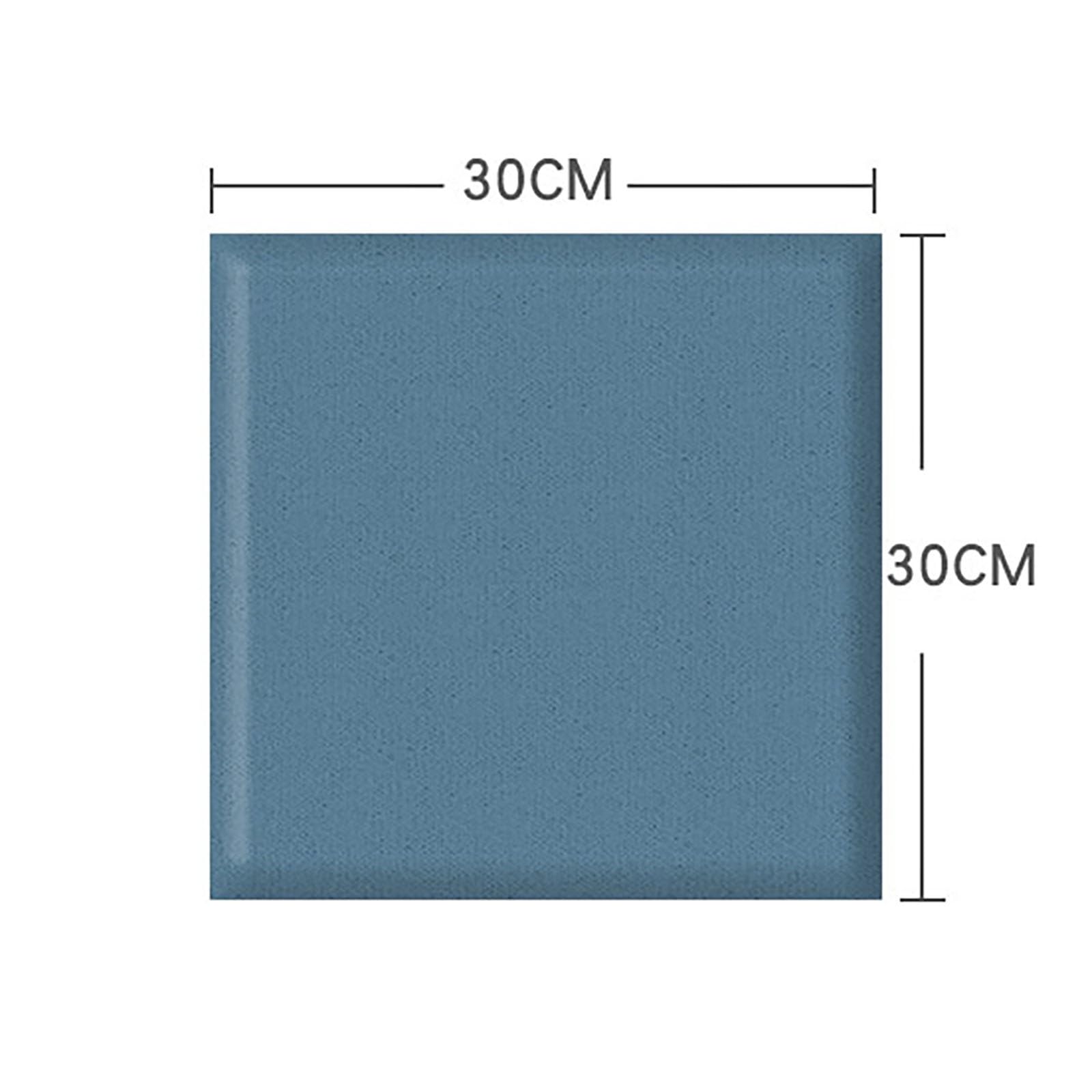 Tapis muraux pour Enfants, 2 Panneaux muraux rembourrés, tête de lit Murale, Coussin Autocollant pour Mur de Fond, Anti-Collision/insonorisation, épaisseur 3,5 cm (Bleu, 30 cm x 30 cm)