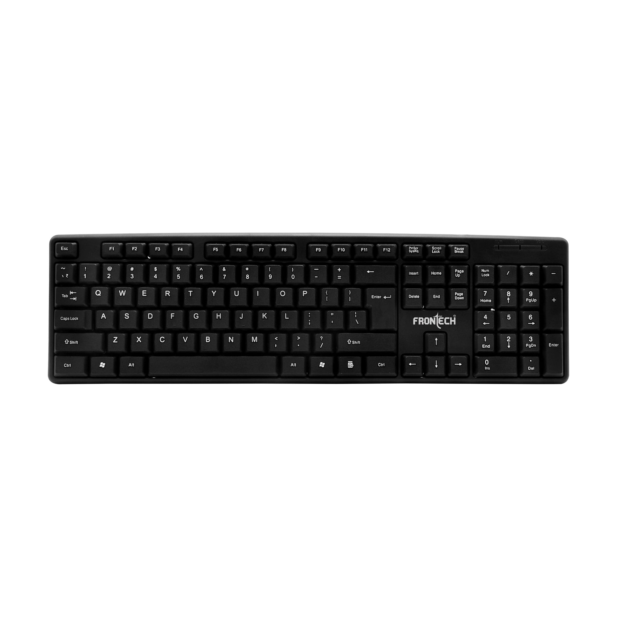 FRONTECH Wired Keyboard | Membrane Keys with Retractable Stands | USB Plug & Play | Ergonomic & Comfortable Design | 1 Year Warranty (KB-0033, Black) (B0C8JW57K6) Amazon Price History, Amazon Price Tracker