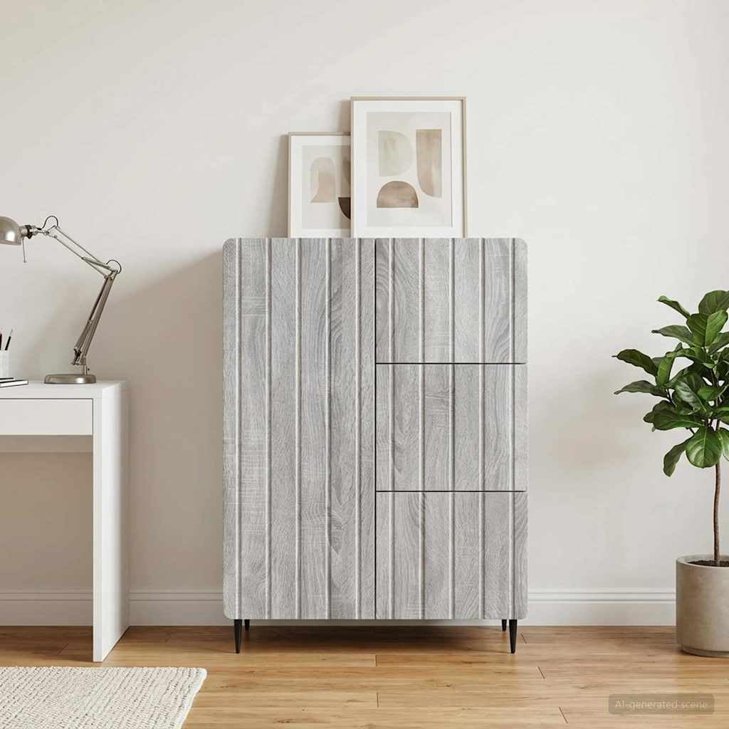 Hothingwell Bufet drewniany Ingenierie 66 x 34,5 x 91,5 cm szary
