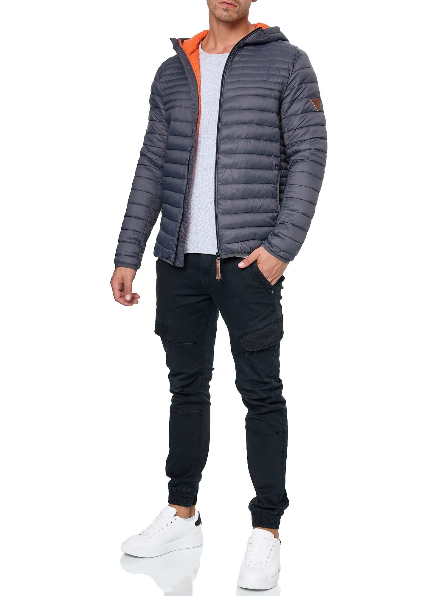 Indicode Herren Bowers Steppjacke Winterjacke Daunenjacken-Optik mit Kapuze