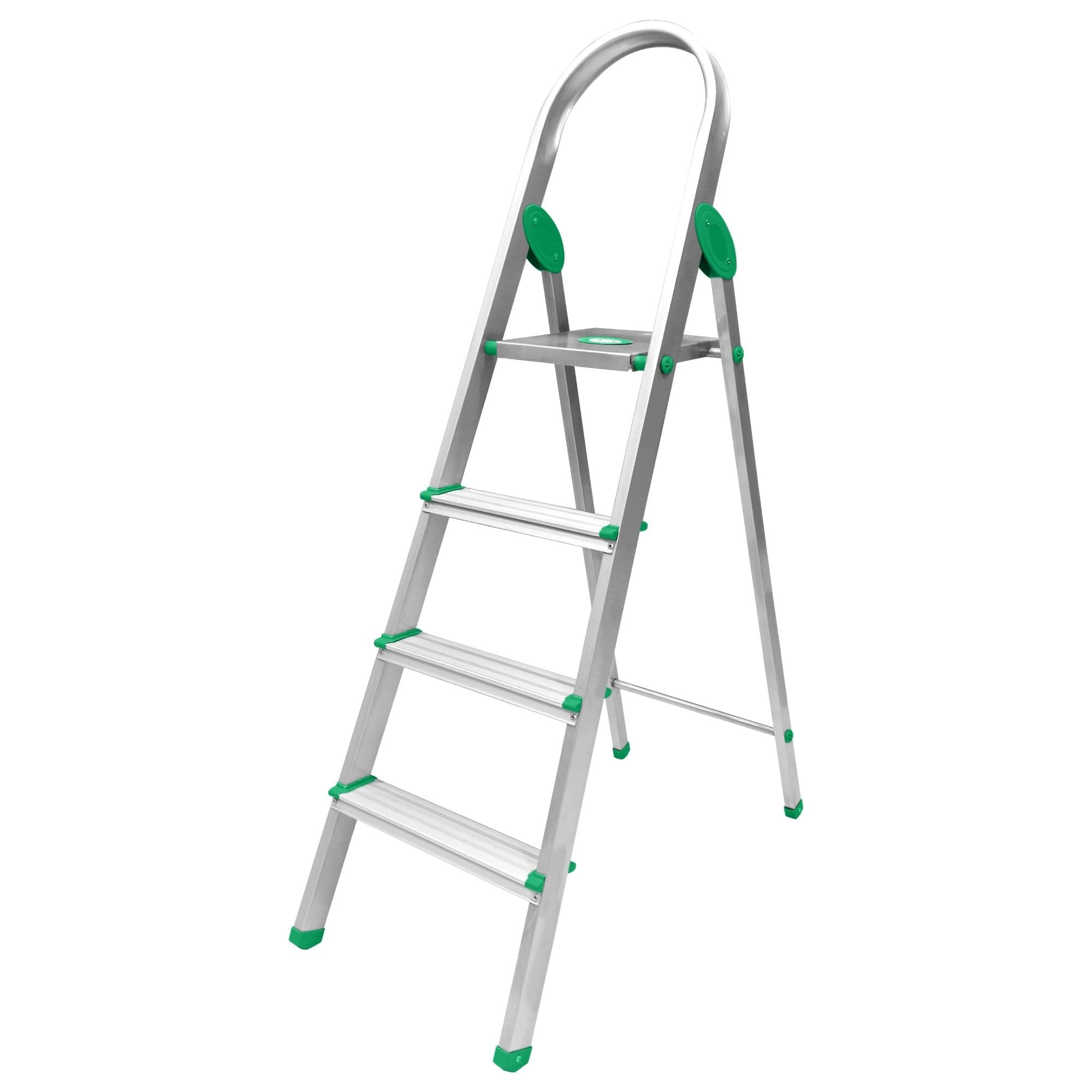 Trendy Aero - Premium Foldable Aluminium Step-Ladder for Home with Secure-Hinge Technology | Wide Platform, Anti-Skid Shoes | Metal Grey & Sea Green (B0CS6WLKQL) Amazon Price History, Amazon Price Tracker