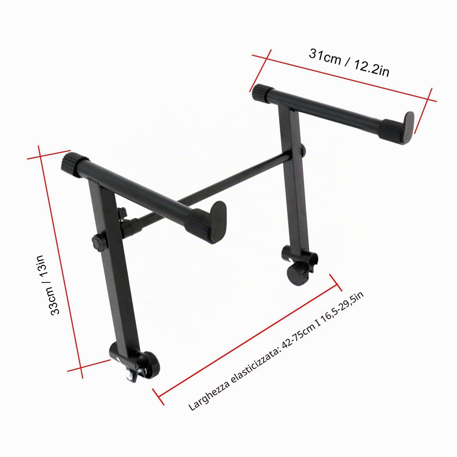 Riser per Tastiera Elettronica, Supporto Regolabile per Pianoforte, estensione regolabile 42-75 cm, for Casa, Ufficio, Scuola Musica, Musicisti