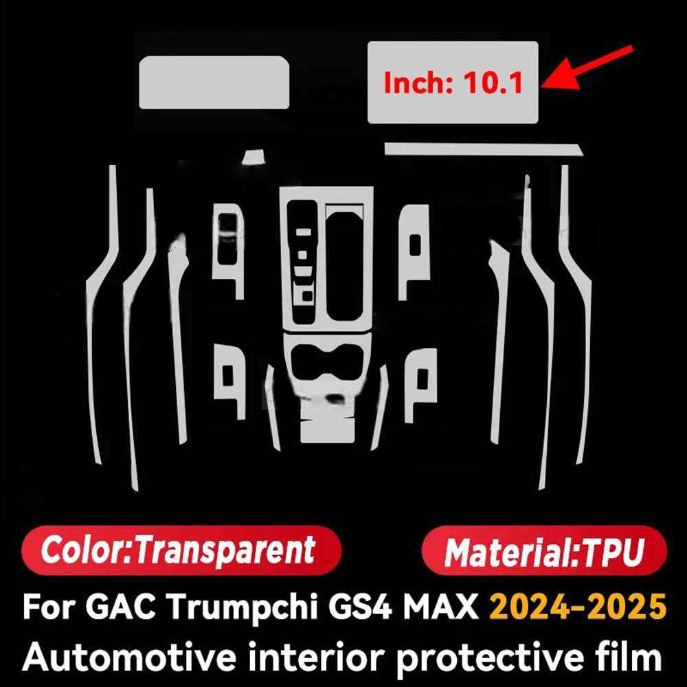 Pellicola Protettiva Trasparente per Pannelli Interni Auto, per gac Trumpchi GS4 Max 2025 Accessori AntiGraffio