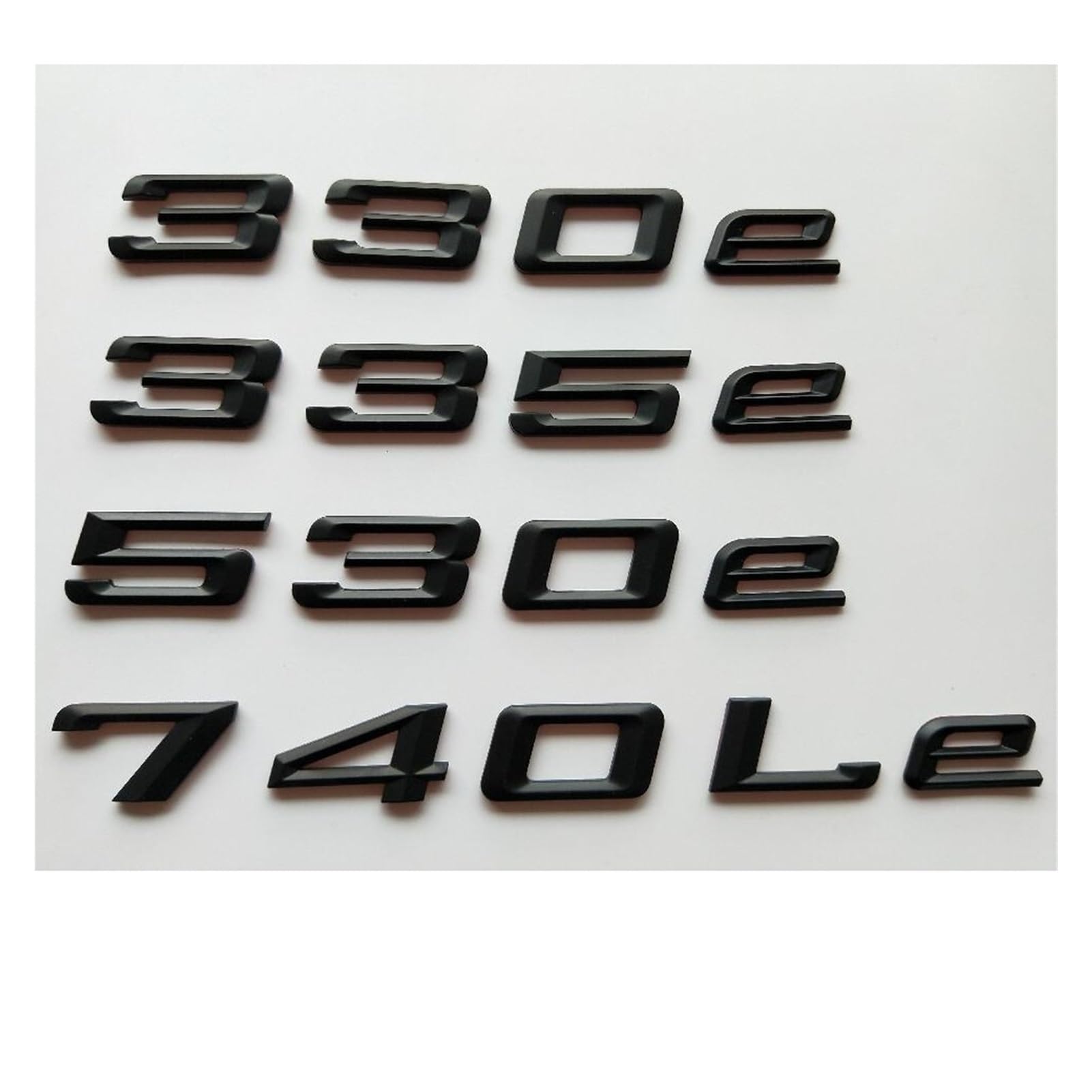 Nbcnzctsas One Color Matte Black Letters Trunk Lid Badges Emblems Emblem Badge Sticker Fit For Bmw 325E 330E 335E 520E 528E 530E 550E 740E 740Le 750Le(740Le)