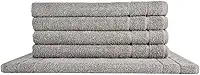Kit 05 Tapetes para Banheiro Com Antiderrapante Grosso 550g/m² 45x70cm 100% Algodão - Cinza