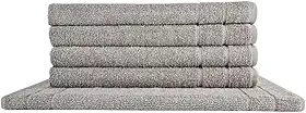 Kit 05 Tapetes para Banheiro Com Antiderrapante Grosso 550g/m² 45x70cm 100% Algodão - Cinza